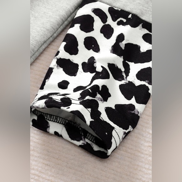 New - Leopard Color Block Drawstring Detail Sweatshirt - Picture 7 of 12